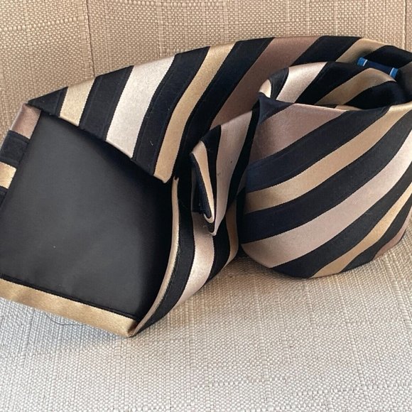 Croft and Barrow Men Tie Multi Color Striped Necktie Classic Tie 100% Silk - Picture 9 of 10